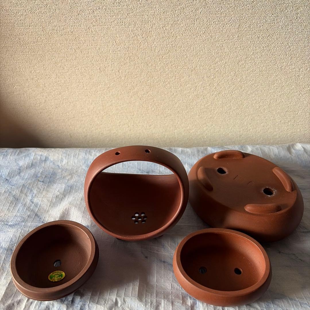 中国宜興　宜興　植木鉢　中国　朱泥　盆栽　アンティーク　盆景