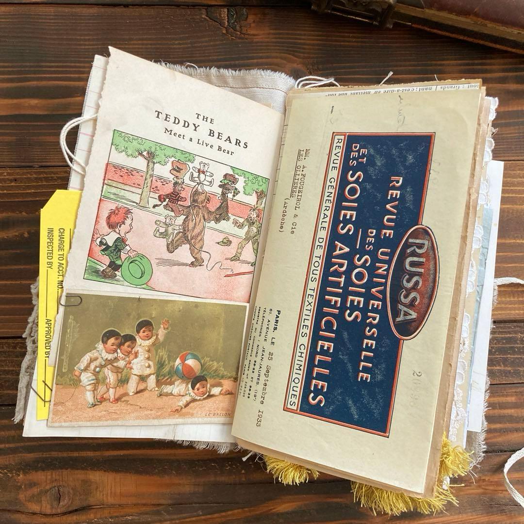 junk journal ジャンクジャーナル雑記帳　蛇腹ファイル　平袋付き