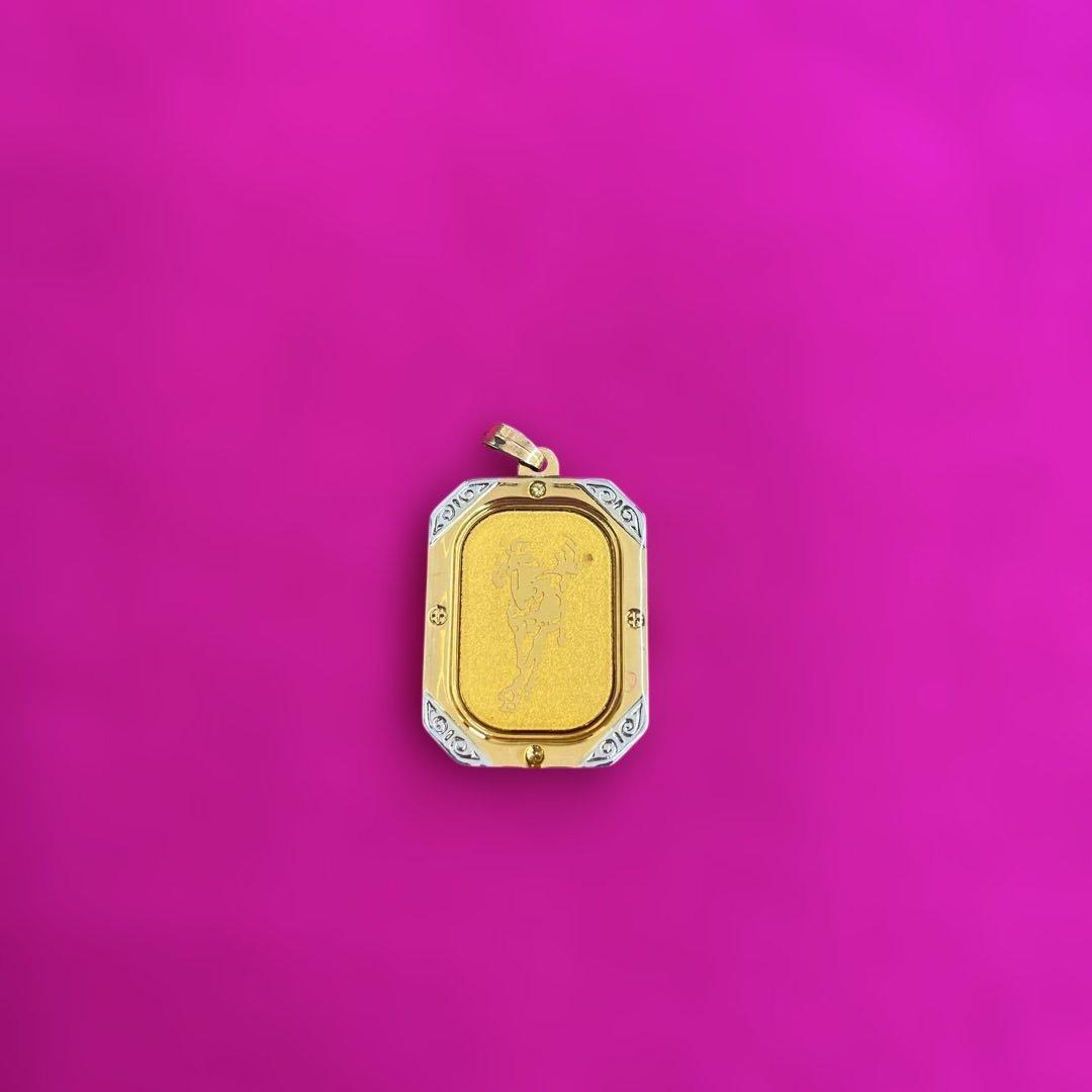 美品　999金　左馬　ペンダントトップ　開運縁起品