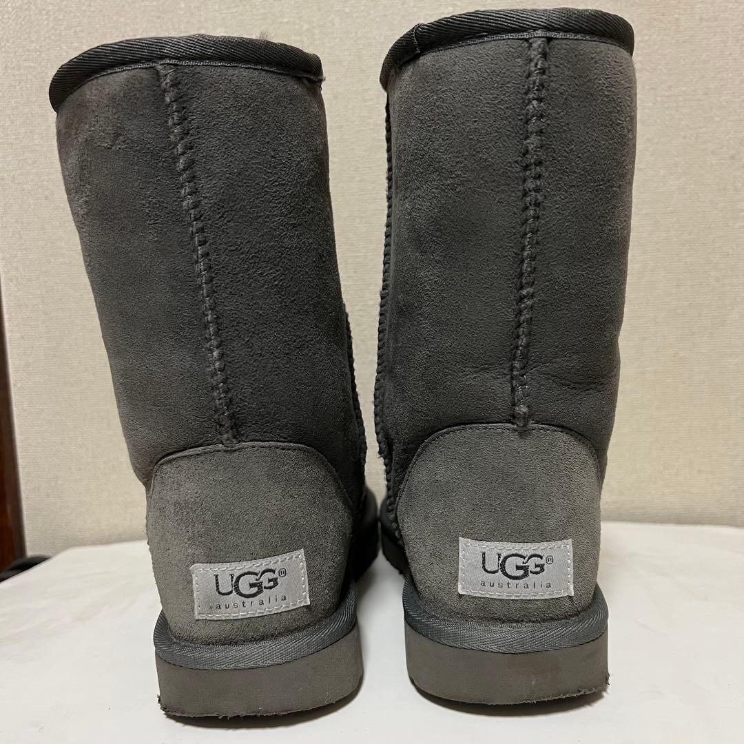 【美品】UGG アグ クラシックショート ムートンブーツ グレー 25cm