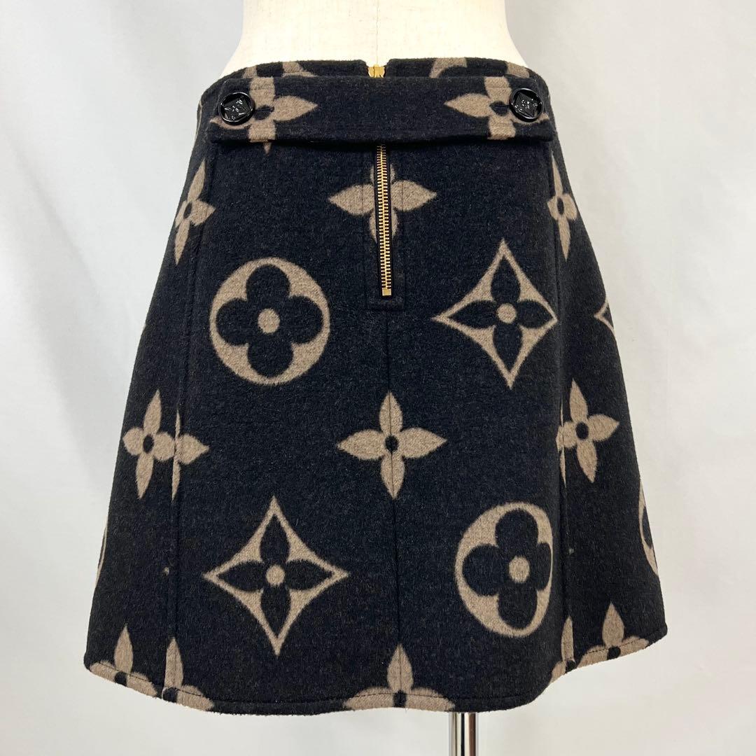 『極美品』LOUIS VUITTON ルイヴィトン モノグラム ウール スカート