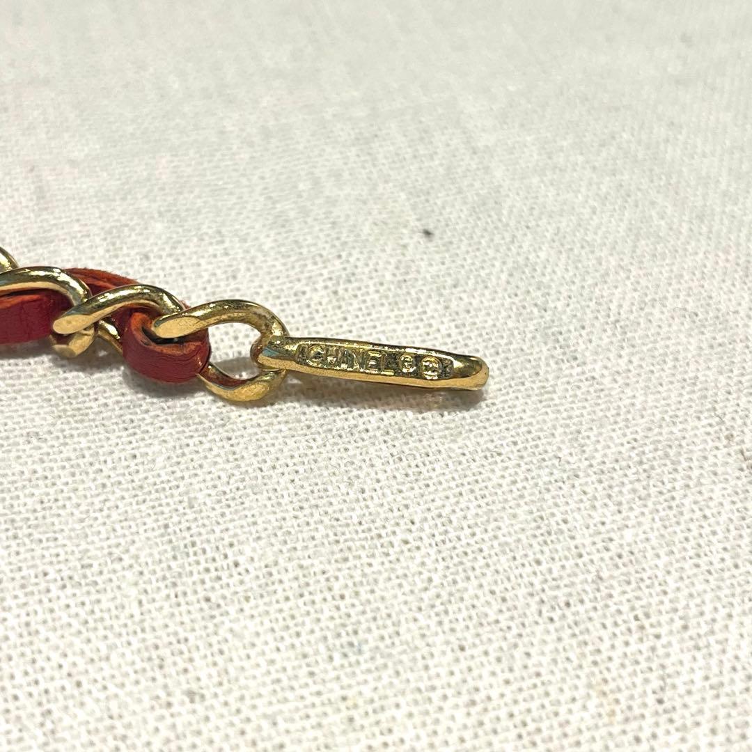 【美品】CHANEL GP×レザーチェーンベルト 1982 ココマーク