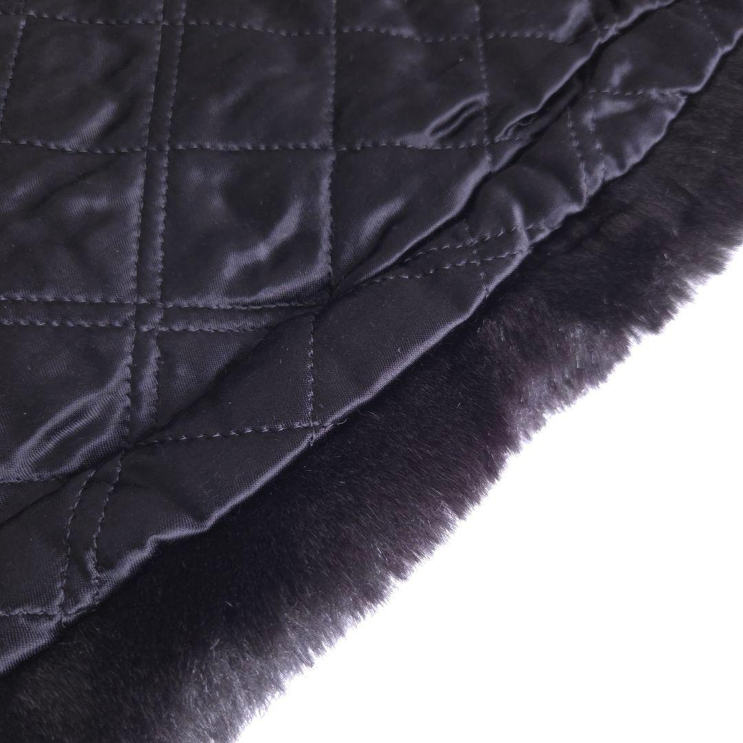 美品 エスカーダ エコファーコート ゴージャス キルティング フード