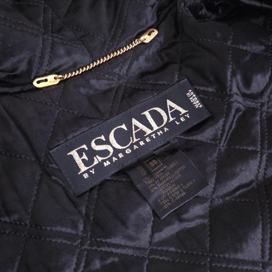 美品 エスカーダ エコファーコート ゴージャス キルティング フード