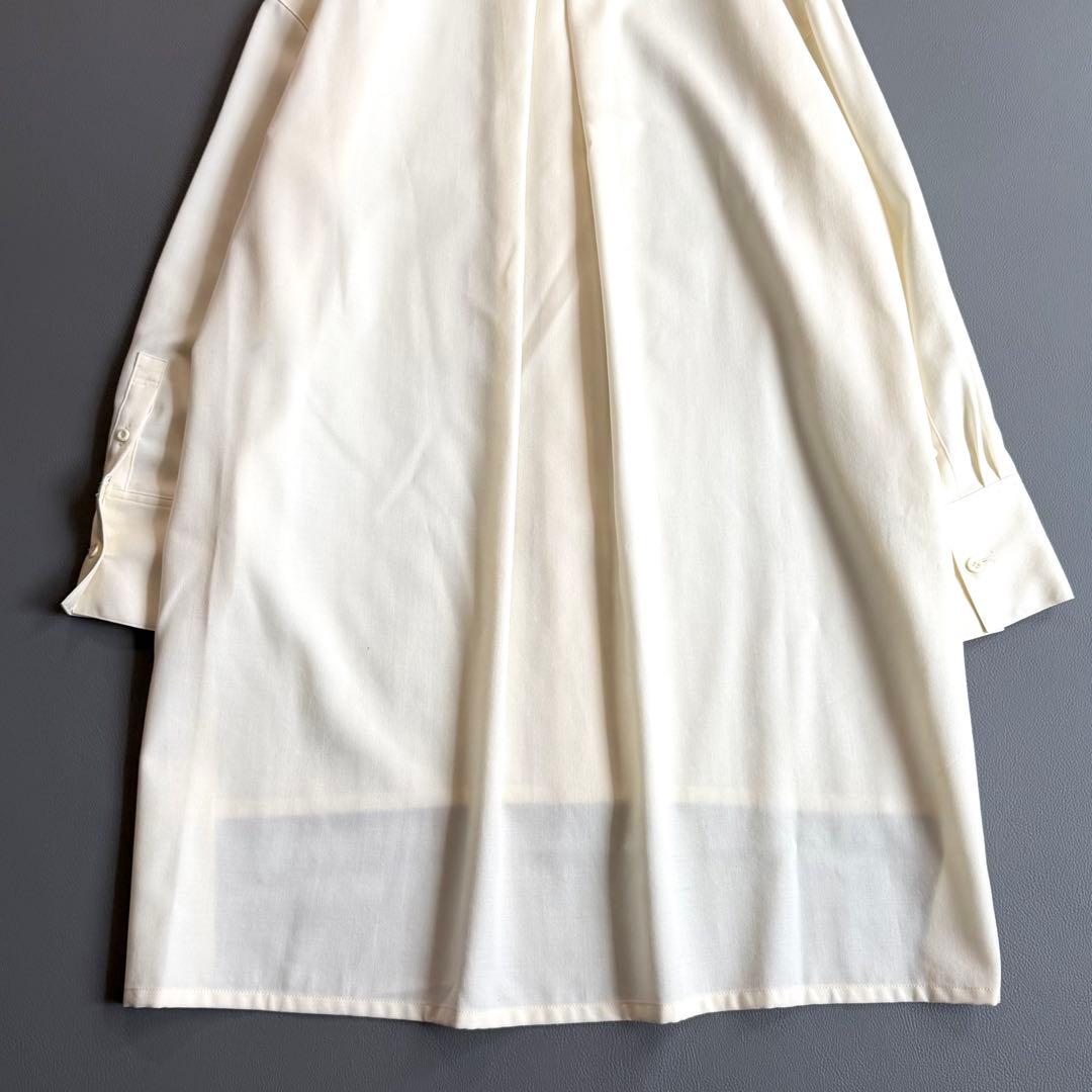 美品 キャバン CABaN ウールツイル ハイネックロングシャツ アイボリー