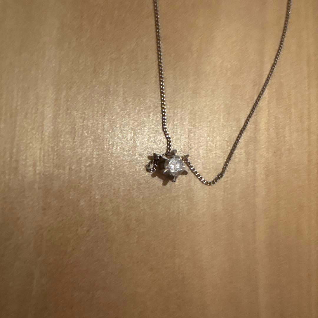 一粒ダイヤネックレス　造幣局刻印プラチナ850チェーン　0.3カラットダイヤ