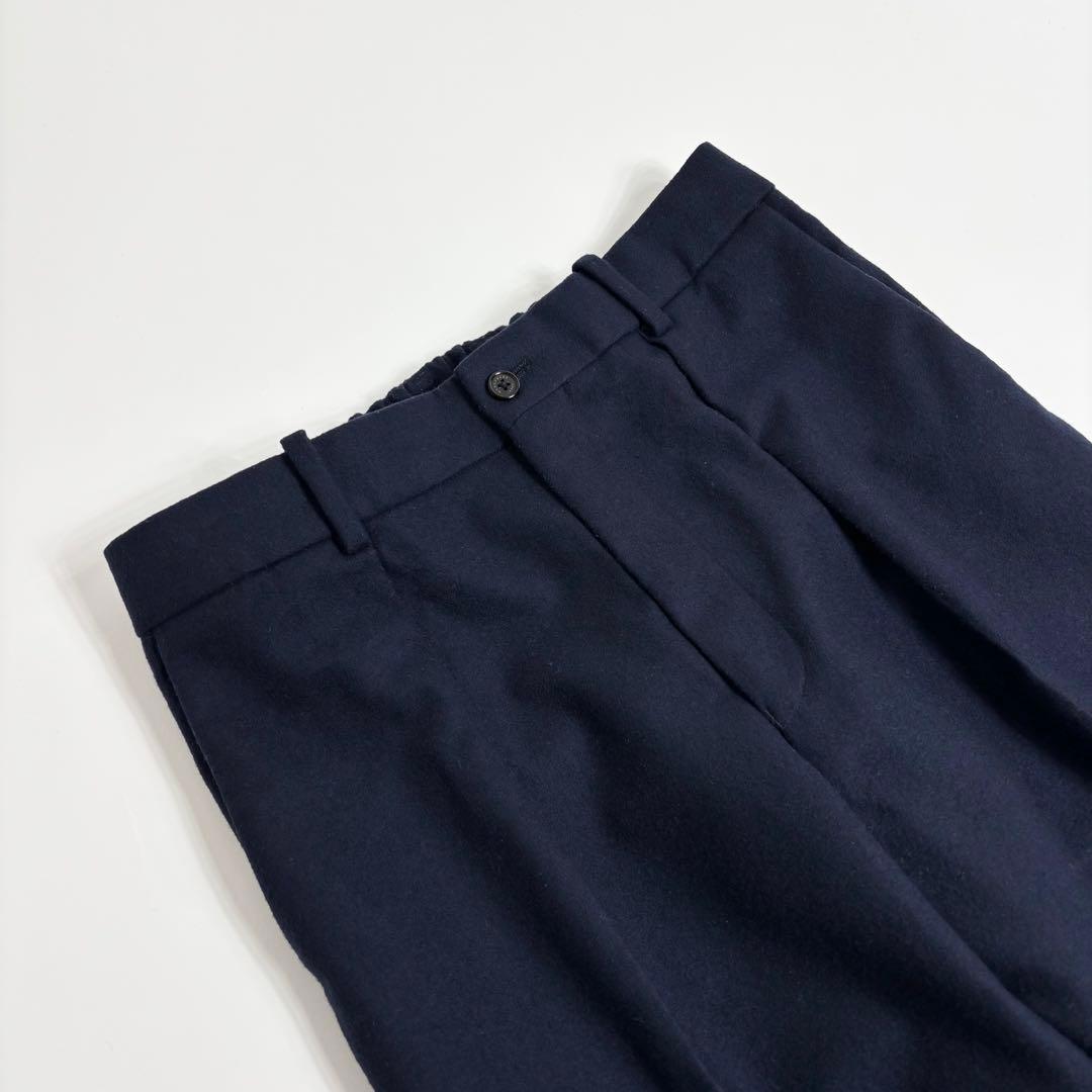 MARKAWARE 日本製 ウールフランネル ペグトップ パンツ ネイビー 3