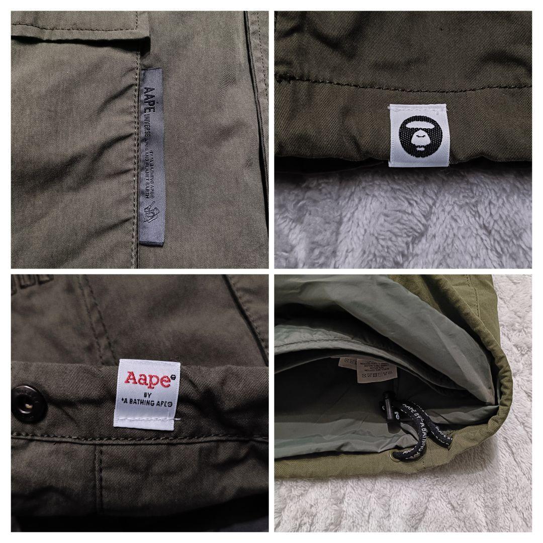 AAPE アベイシングエイプ 3WAY ミリタリージャケット カーキ S