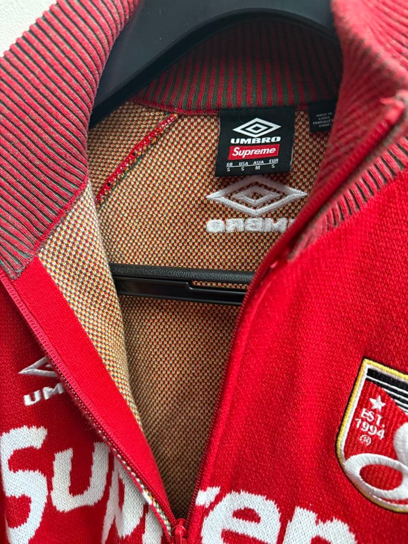 断*男様 Supreme x Umbro Zip Up Sweater \"Red