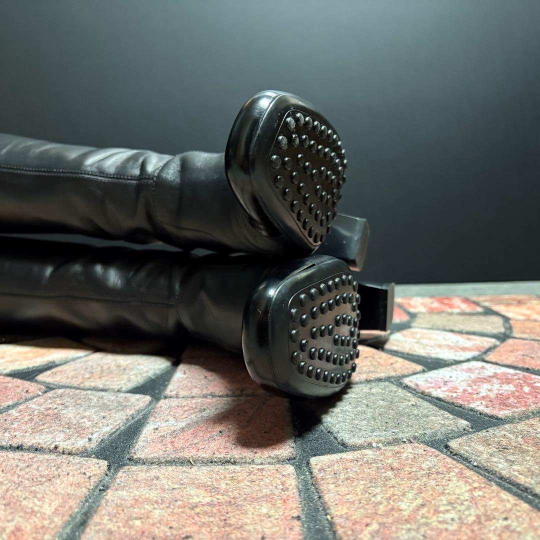 【美品】TOD'S ロングブーツ　22.5cm 本革 バックフルジップ　黒