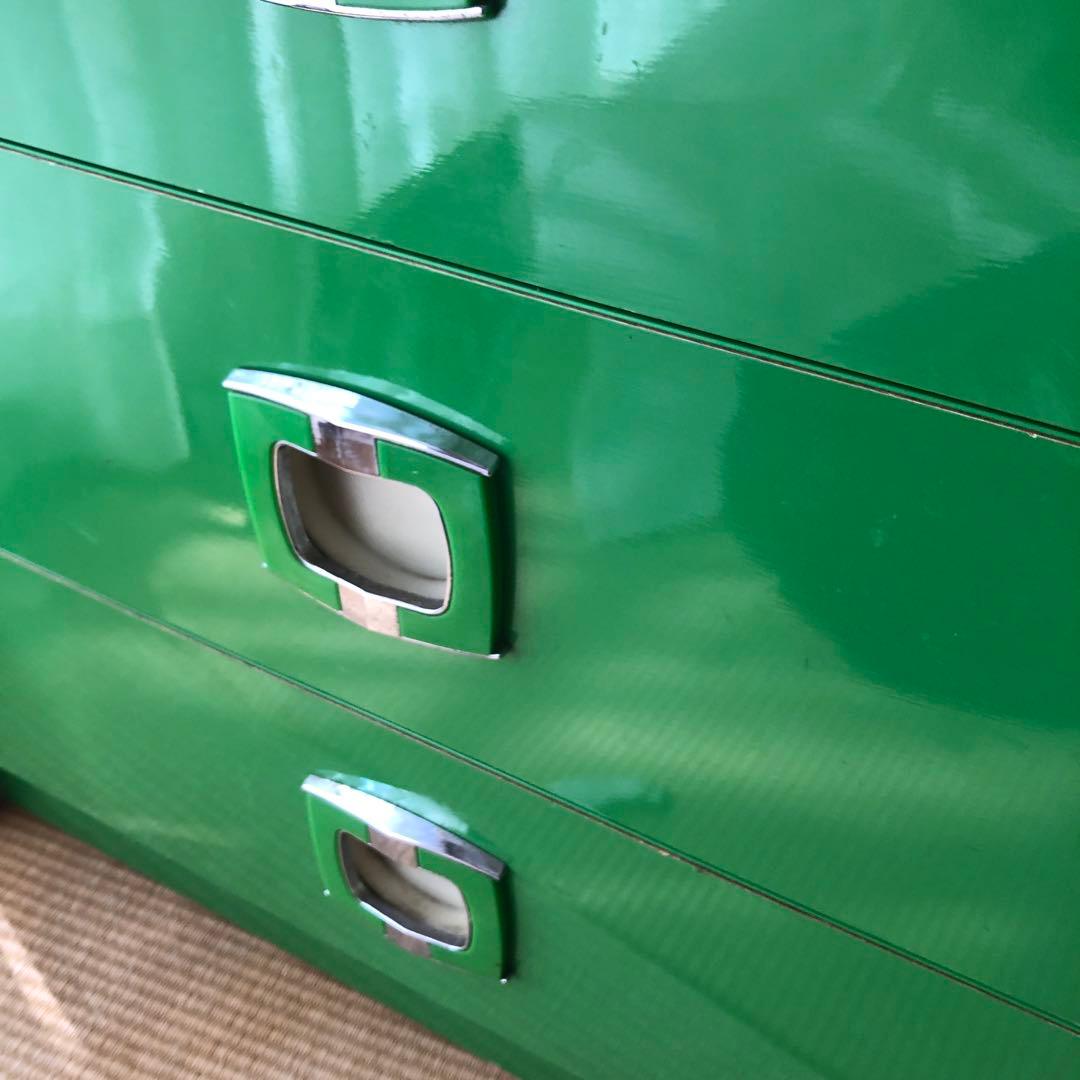 緑色 5段引き出し チェスト