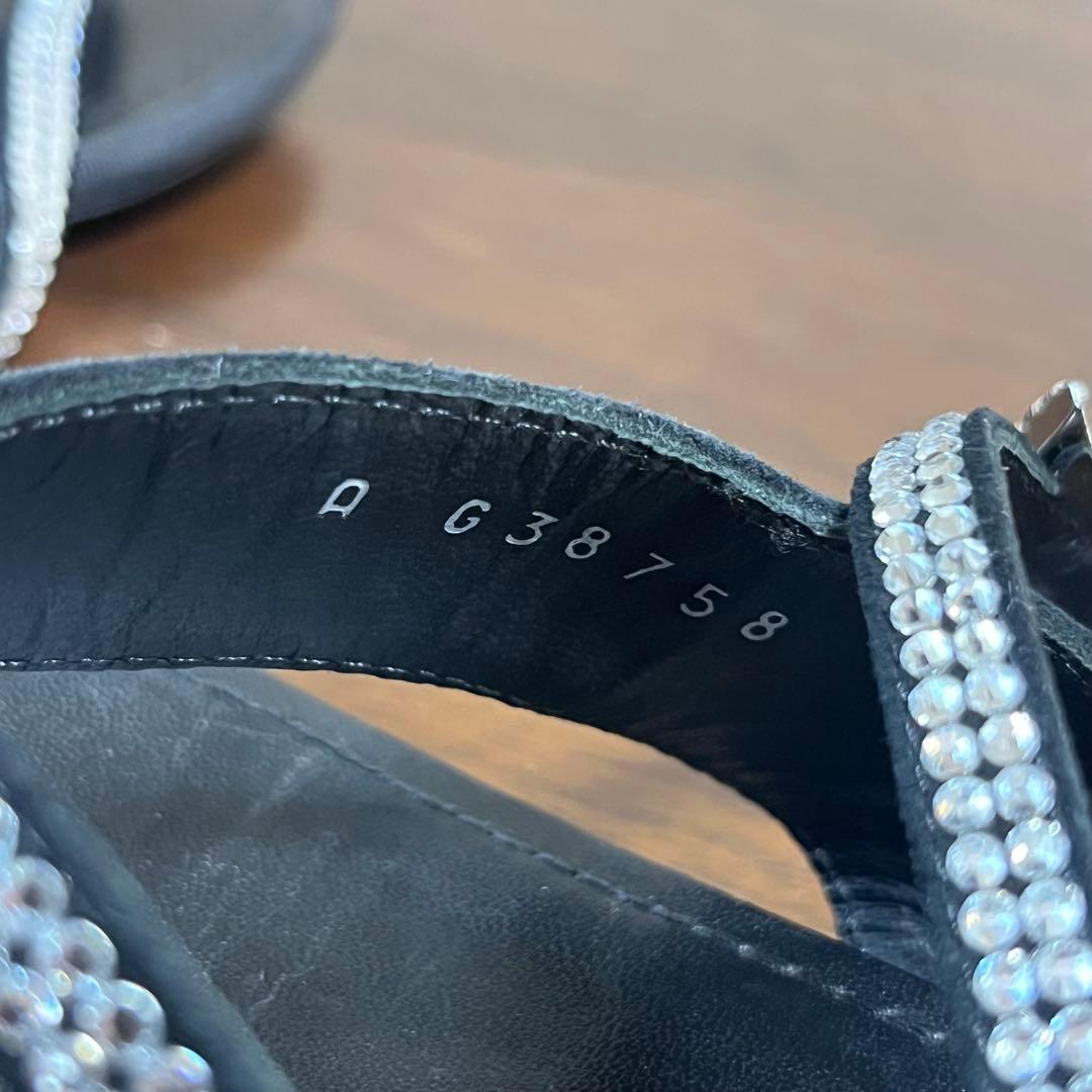 CHANEL シャネル コメット ラインストーン サンダル ミュール 37C