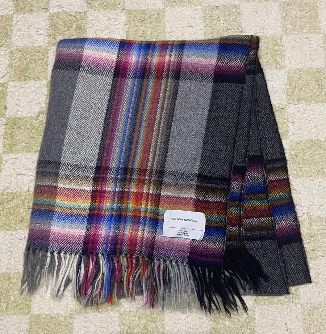イノウエブラザーズ ベビーアルパカ　マルチカラー　大判ストール　マフラー
