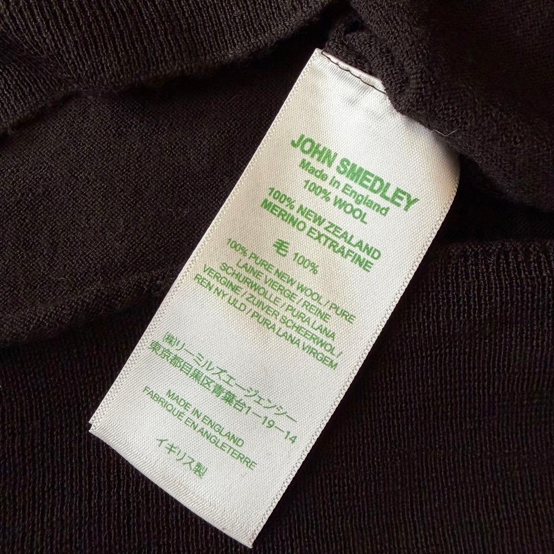 ジョンスメドレー JOHN SMEDLEY タートルネックウールニット F 茶