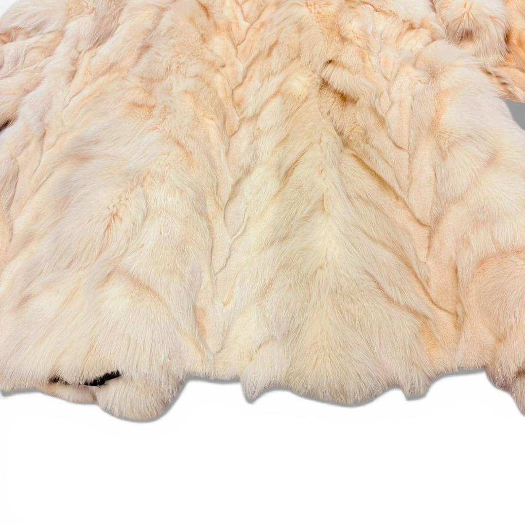 サガフォックス 毛皮コート ファーコート レディース ホワイト フォックスファー