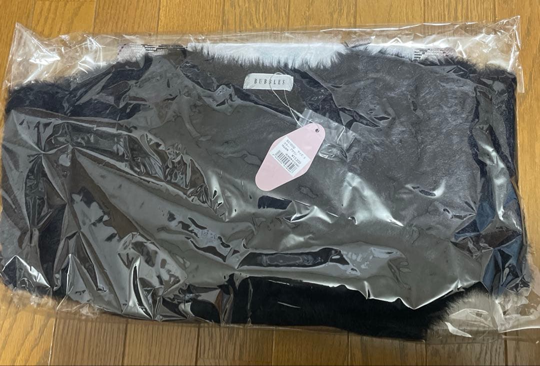 【新品タグ付き】BUBBLES チェックシャギーカーデワンピース ブラウン S