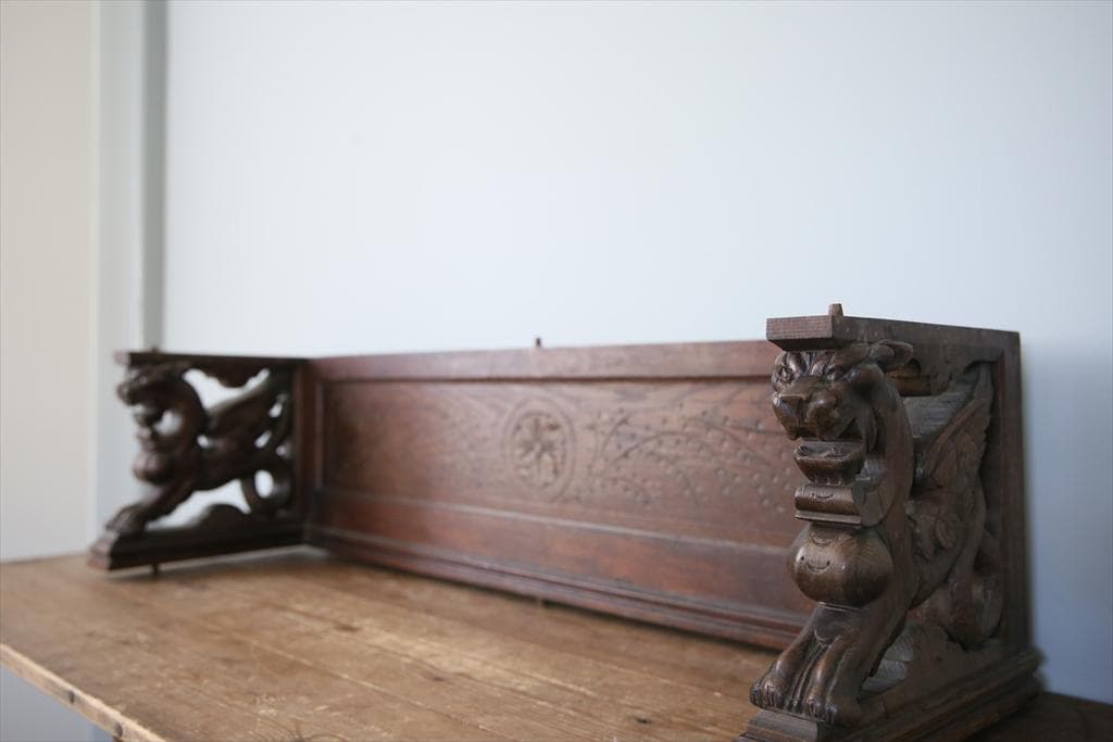 フランスアンティークルイ13世様式古木パーツ/木製壁飾り/オブジェ90-41-3