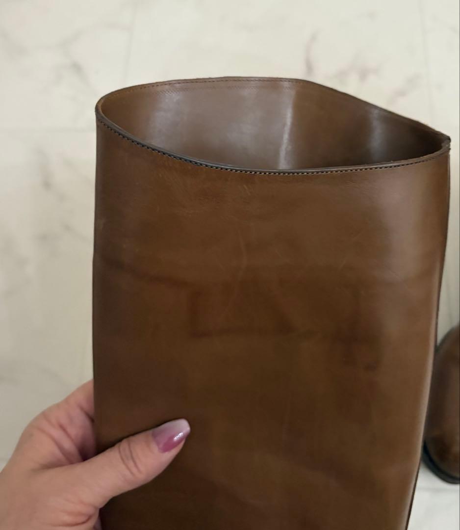 最終値下！サルトル　乗馬ブーツ　ロングブーツ ゴールドストラップ付き36美品