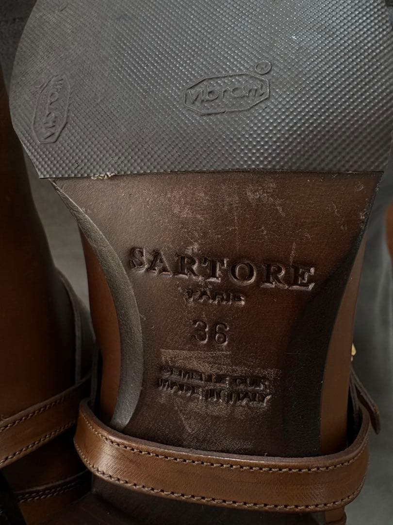 最終値下！サルトル　乗馬ブーツ　ロングブーツ ゴールドストラップ付き36美品