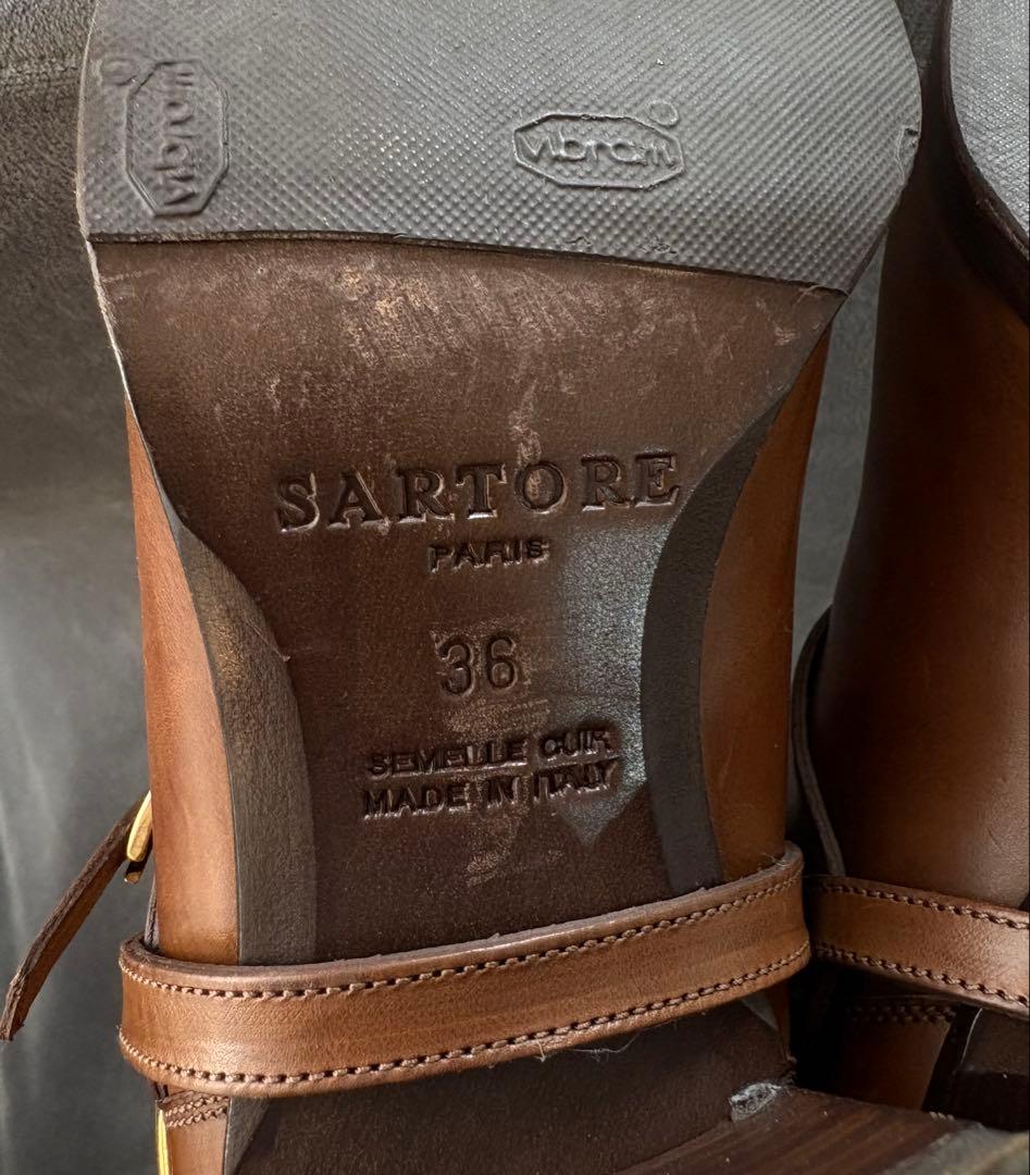 最終値下！サルトル　乗馬ブーツ　ロングブーツ ゴールドストラップ付き36美品