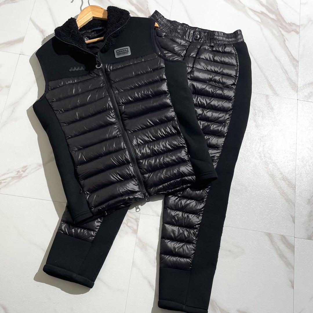 極美品 新作 ムータマリン セットアップ ダウンベスト パンツ ウェット切り替え