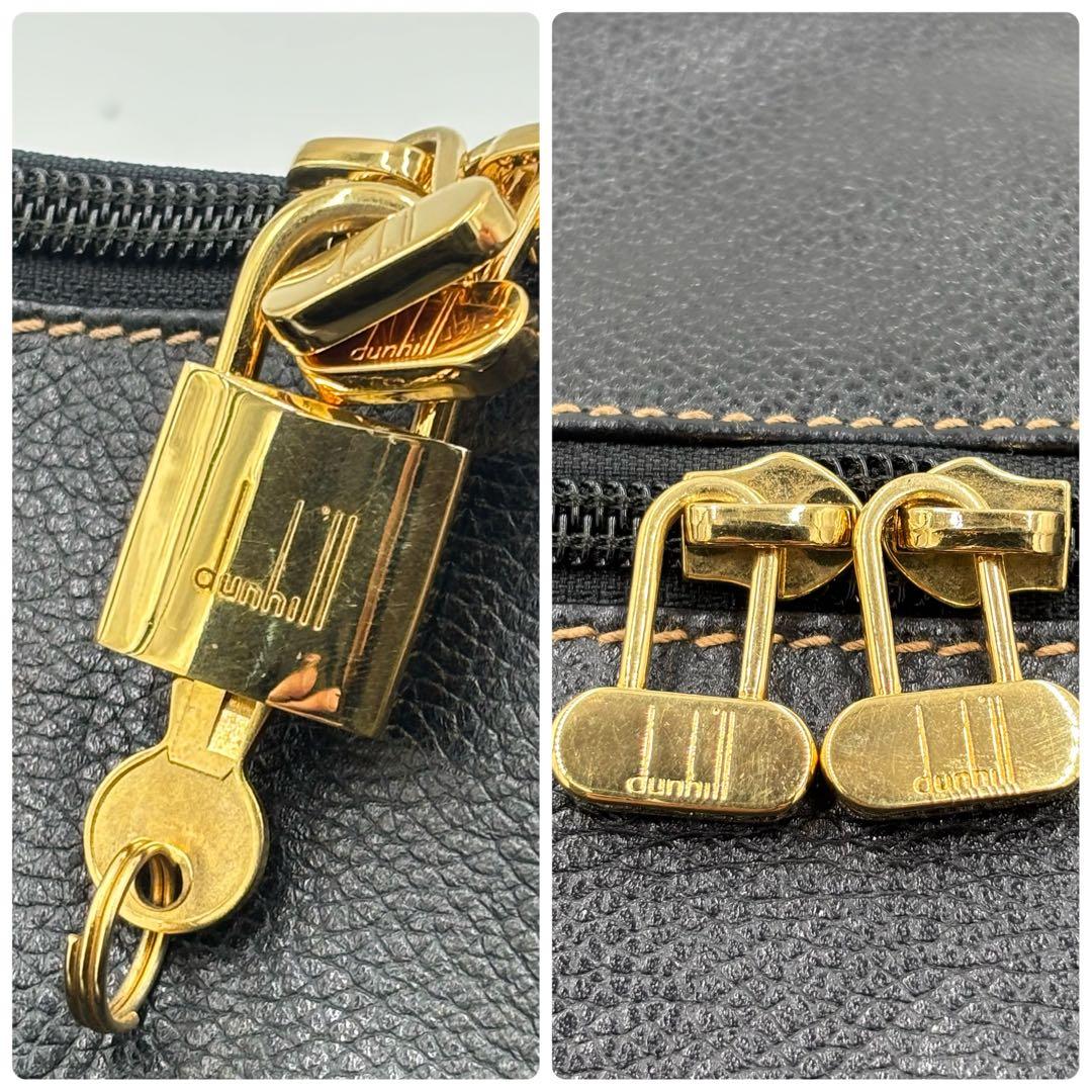 dunhill ダンヒル 2way レザー ボストンバッグ ショルダーバッグ 黒