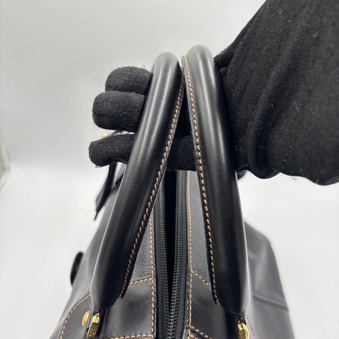 dunhill ダンヒル 2way レザー ボストンバッグ ショルダーバッグ 黒