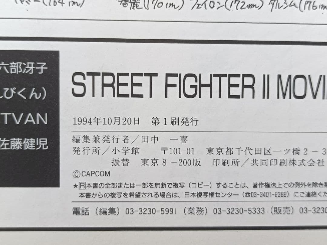 初版 劇場版ストリートファイターII 映画資料全集