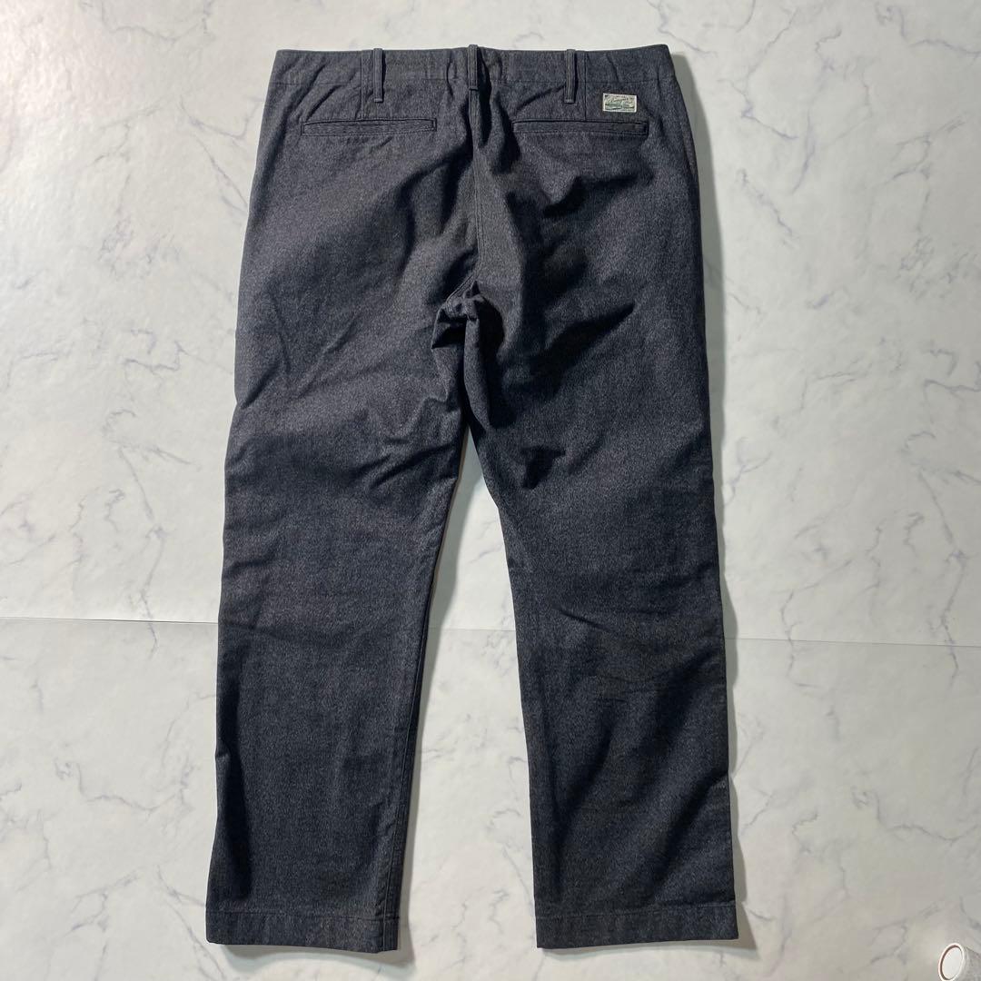 美品】バーガスプラス　チノパン　ブラックシャンブレー　ごま塩　401　XL　36