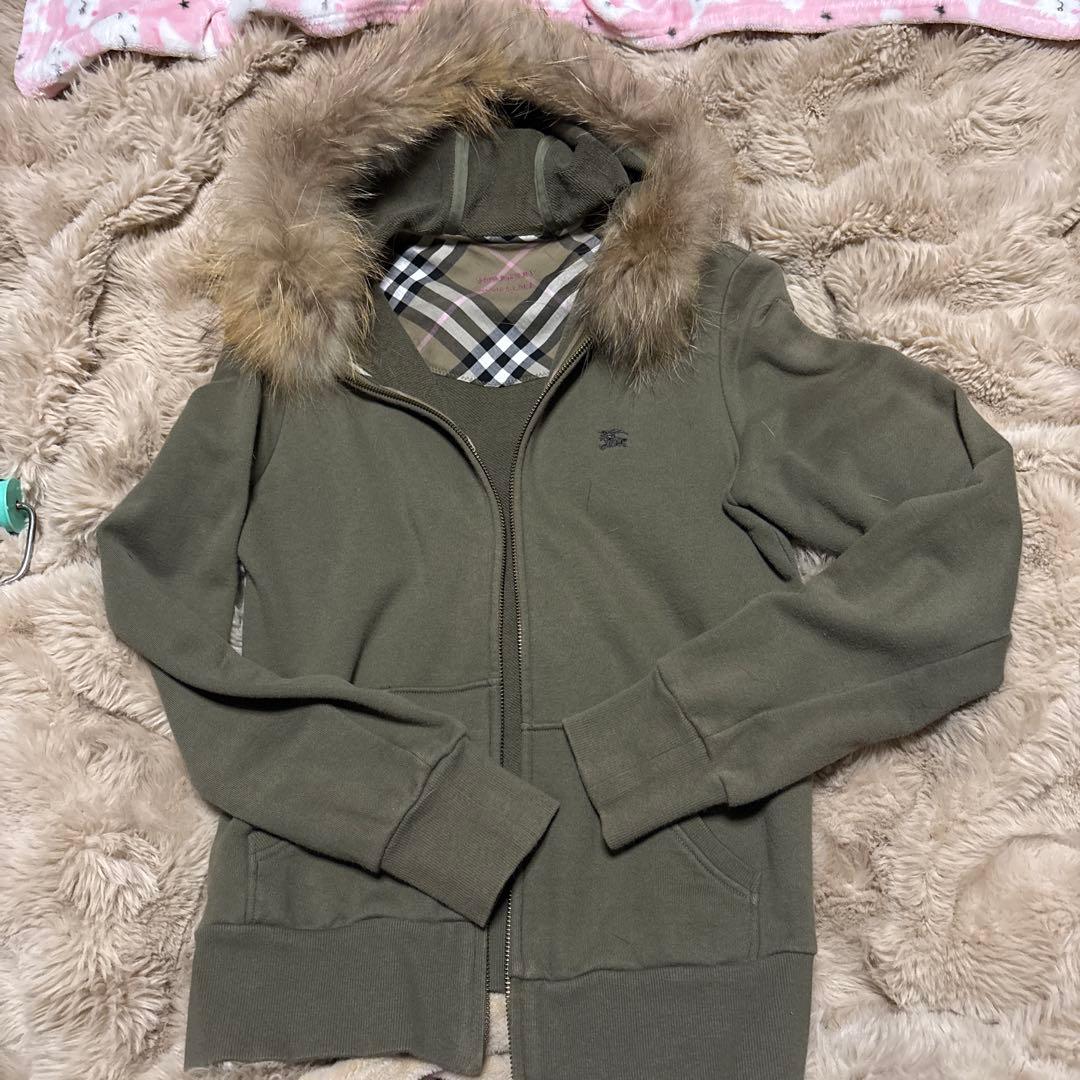 d*3様 Burberry フード付きパーカー オリーブ