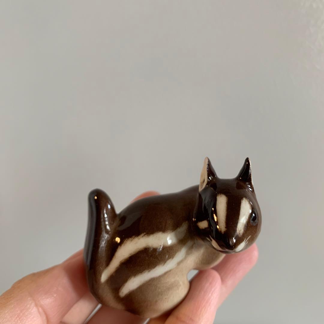 ヴィンテージ ロモノーソフ シマリス 置物 フィギュリン