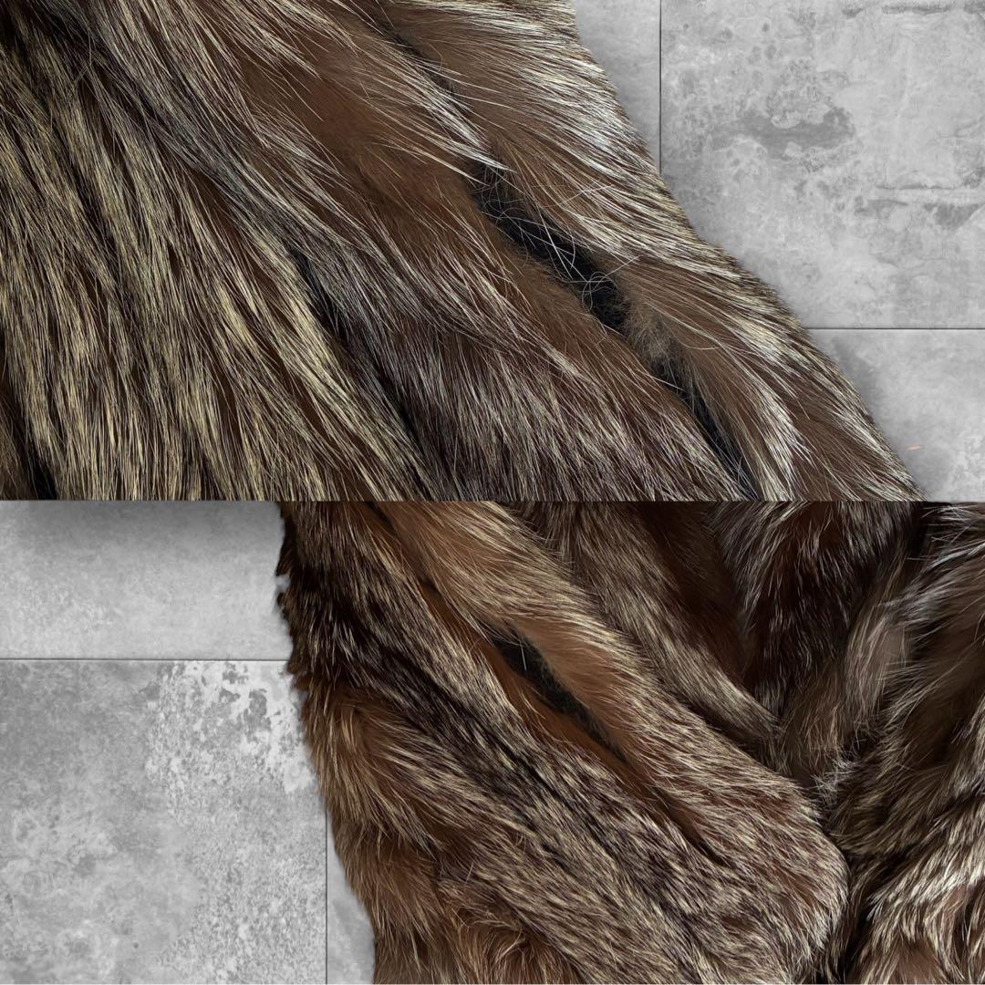 訳有 SAGA FOX サガファー ロイヤル 金タグ 毛皮コート シルク混 13