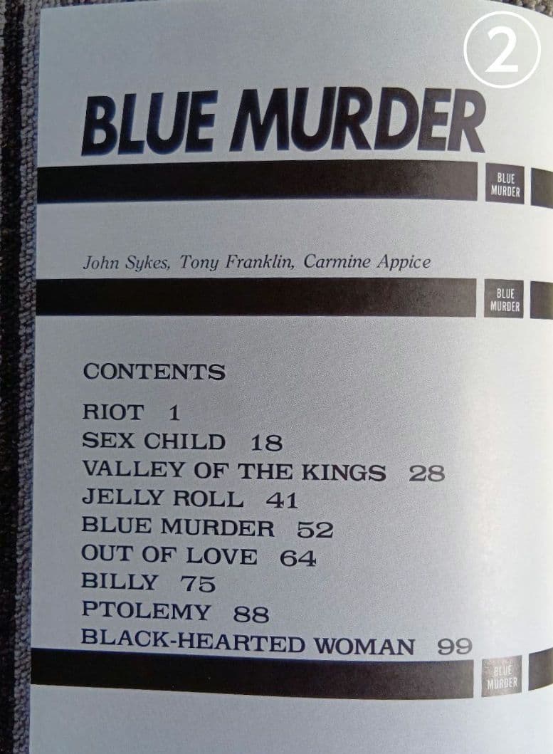 ホワイトスネイク ブルー・マーダー Blue Murder スコア 楽譜