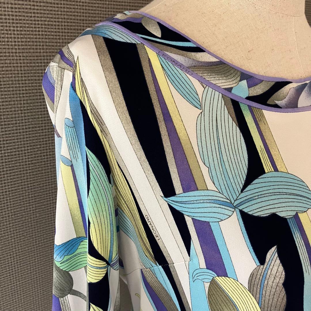 レオナール カンカン ワンピース 花柄 40