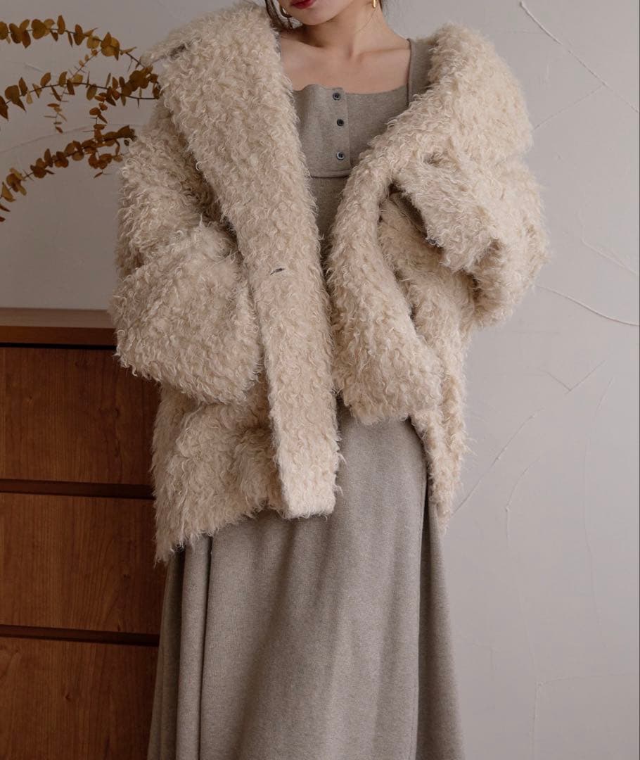 mideal プードルミドルコート アイボリー クリーニング済