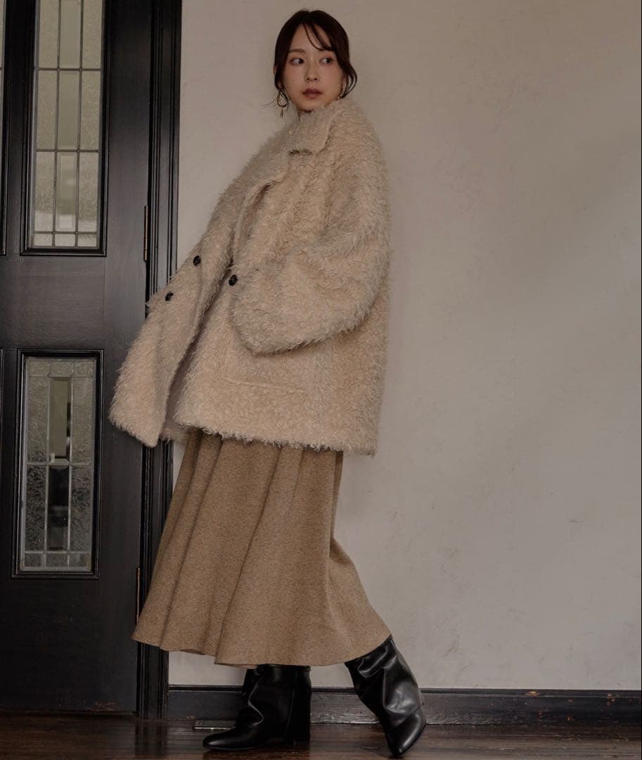 mideal プードルミドルコート アイボリー クリーニング済