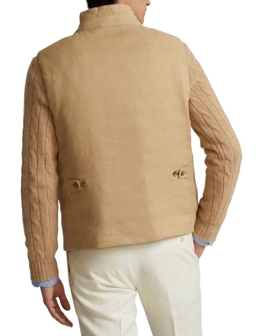 POLO Ralph Lauren リネン ヘリンボーン ダウンベストXL