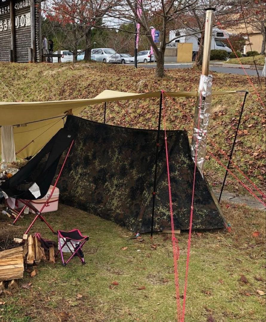 【特別仕様】ドイツ軍幕フレックターンカモ パップテント&専用フレームポール&かや