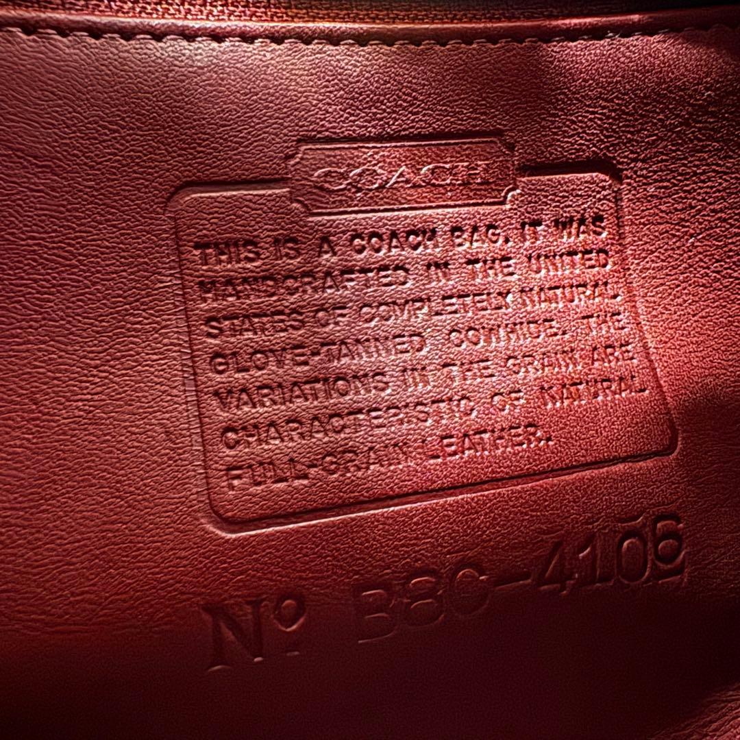 90s USA製 オールドコーチ ハンドバッグ 4106 レッド