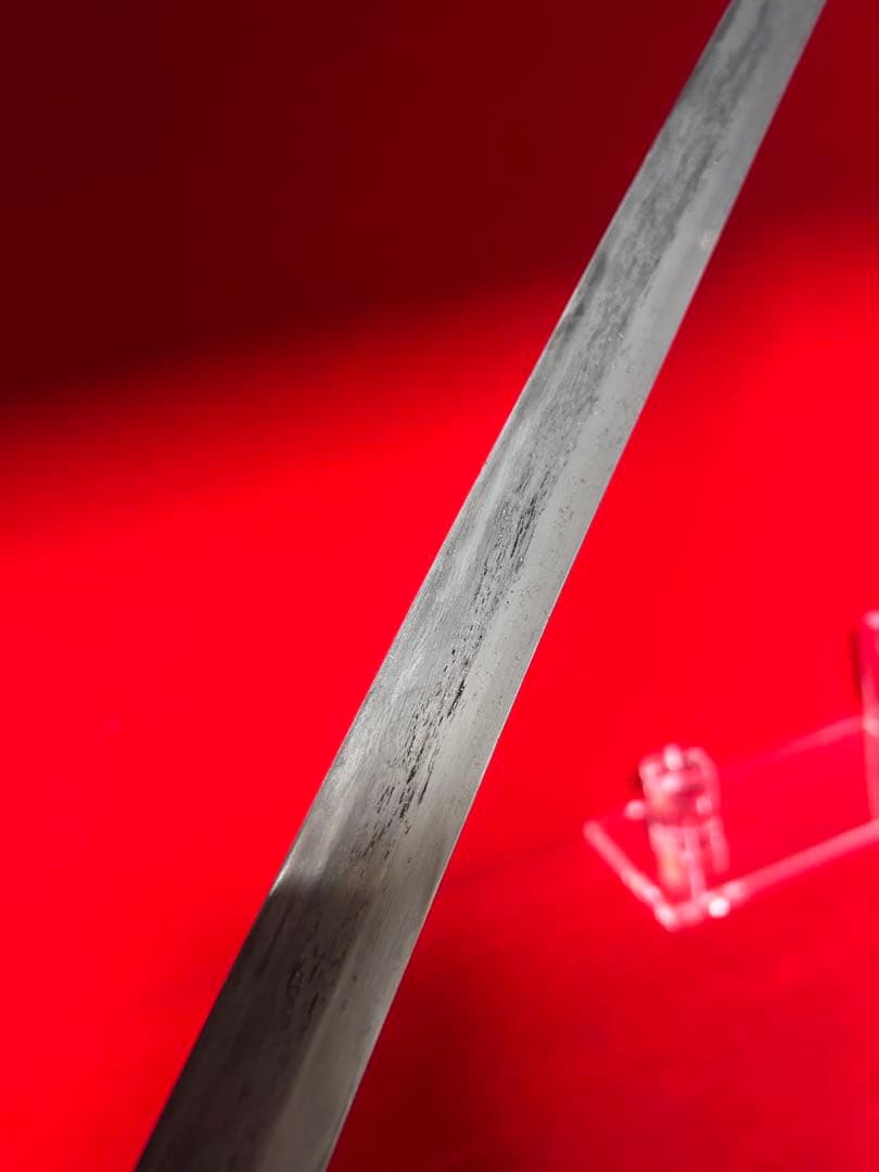 01565 包丁　マグロ包丁　先丸型　両刃　玉鋼　鬼反り　未使用品