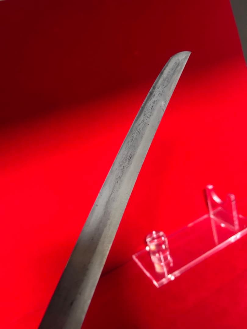 01565 包丁　マグロ包丁　先丸型　両刃　玉鋼　鬼反り　未使用品