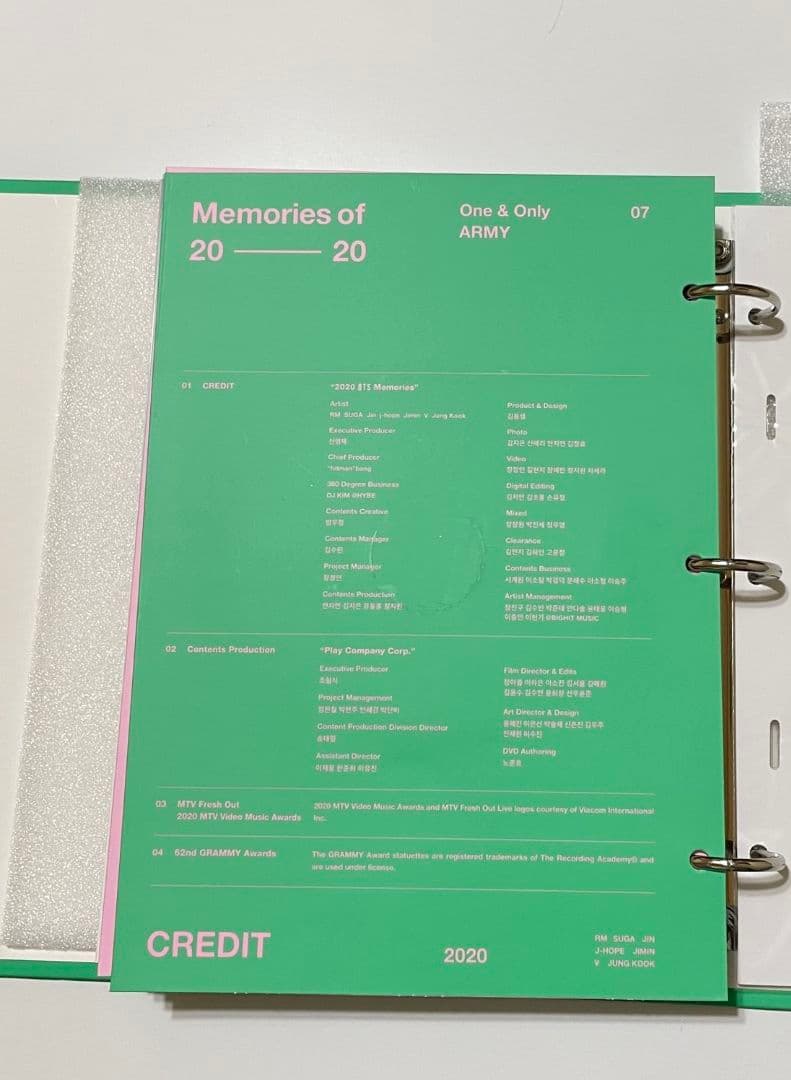 BTS Memories of 2020 ジョングク JUNGKOOK トレカ