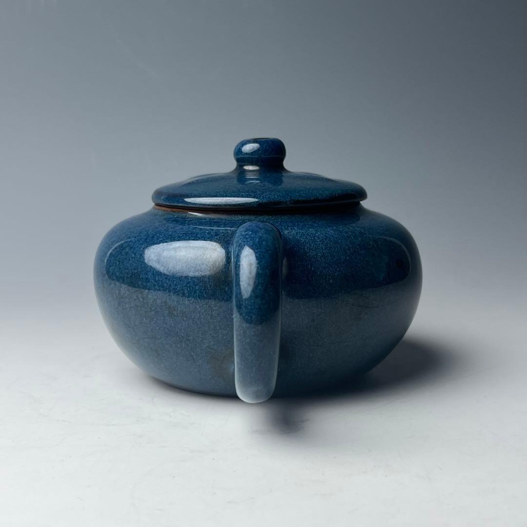 優美 唐物 海鼠釉水注 葛明祥製 款 中国美術 古玩 煎茶道具 急須