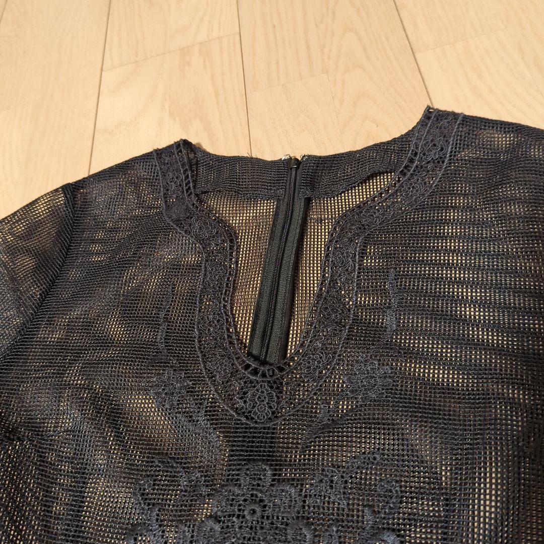 Ameri　FLORA EMBROIDERY MESH DRESS