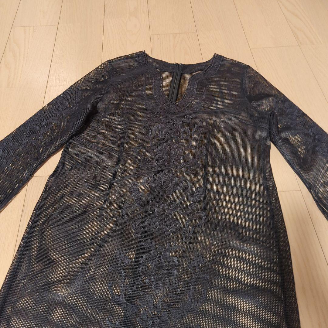 Ameri　FLORA EMBROIDERY MESH DRESS