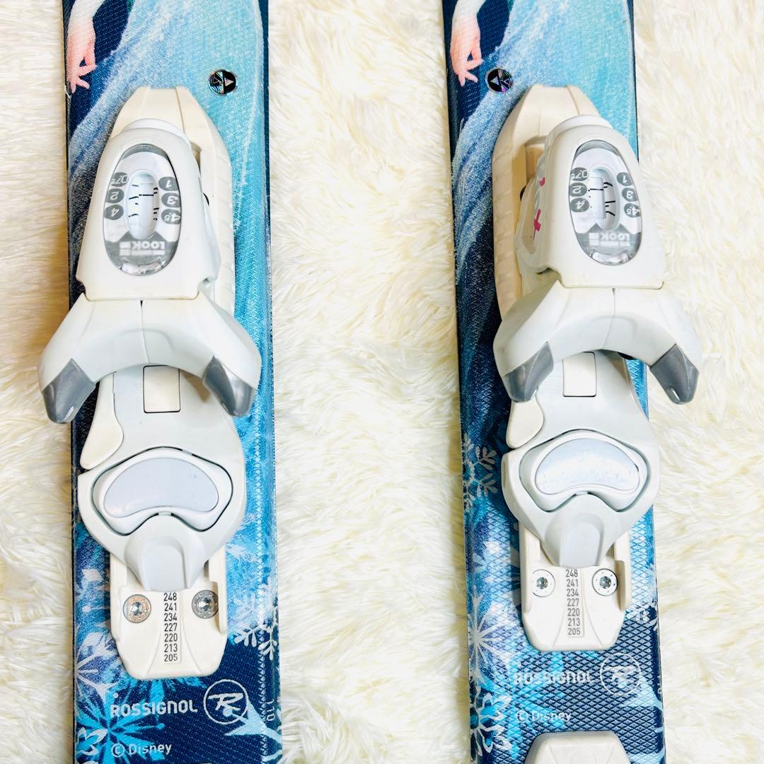 【美品】ロシニョール アナ雪 エルサ 子供用スキー板 110cm ビンディング付
