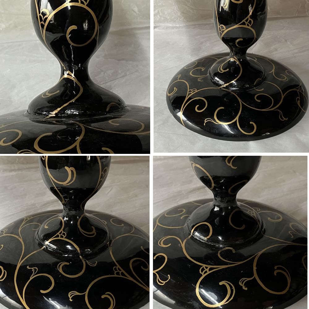 F1226 蒔絵 高坏菓子器 高さ22cm 木製 漆器 茶道具