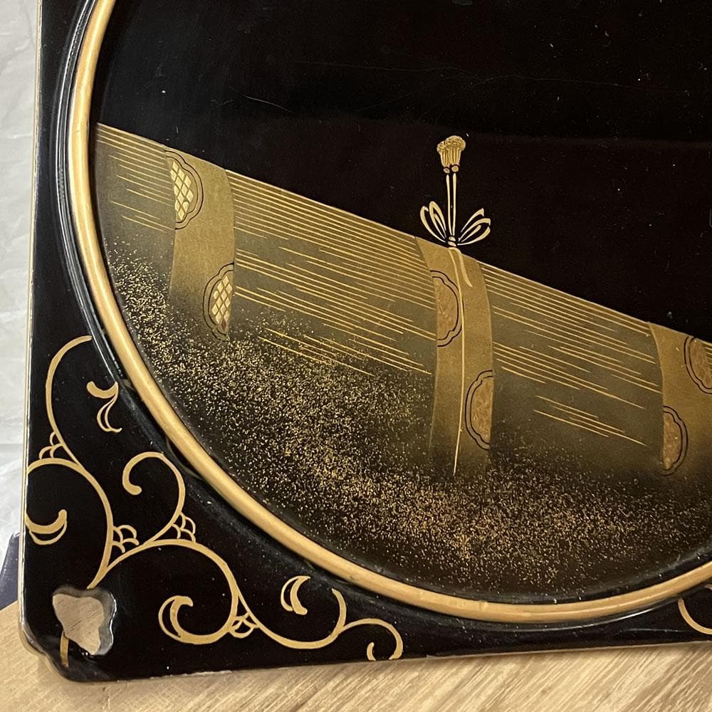 F1226 蒔絵 高坏菓子器 高さ22cm 木製 漆器 茶道具