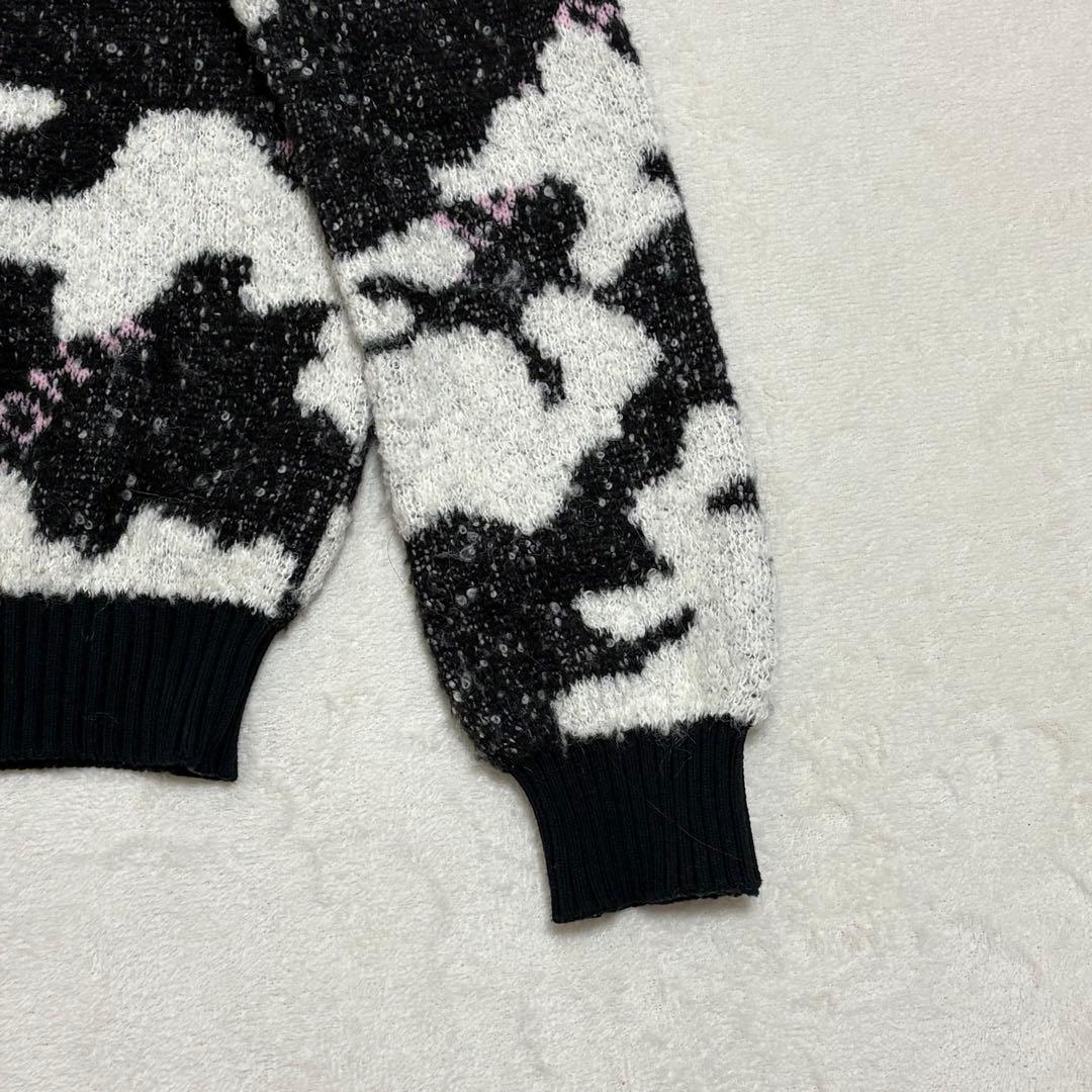 MARK&LONA マーク＆ロナ カモフラ柄 ニットスカルワッペン サイズ36