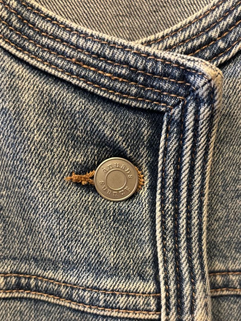 ノーカラーデニムジャケット